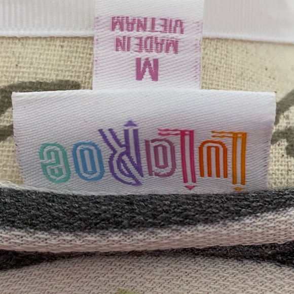 Lularoe Renee Top Shirt Medium M Striped Rose Print - Picture 6 of 6